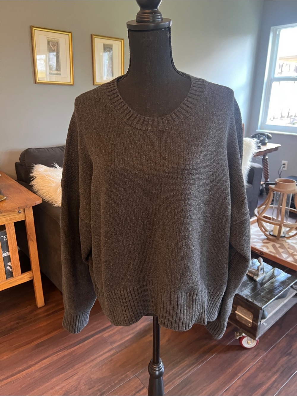 Quince, 100% organic cotton sweater, charcoal, gray, new with tag size large - Picture 1 of 7